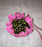 Pink coloured suede leather drawstring dice bag - coin pouch - Image 4