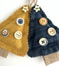 Mini Christmas Tree Hanging Christmas Decoration Duo, Golden Yellow & Navy Blue - Image 7