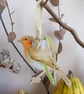 Robin and Snowdrop Wooden Hanging Decoration - Image 1