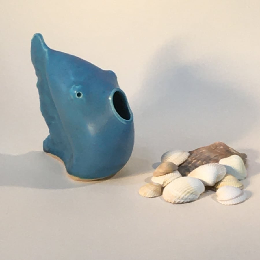 Pottery Turquoise Fish - Laid back