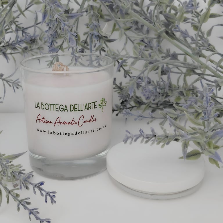 Lavender and Patchouli Scented Candle Handmade Soy Candle Relaxing Aromatherapy