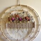 Round dried flower wall hanging