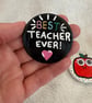 Best Teacher Ever Hand Painted Pebble Magnet Gift Set - Teacher Thank You Gift - Image 3