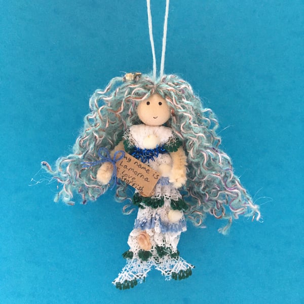 Mermaid Doll Hanging Decoration, Lamorna, Sea Themed Mermaid Gift