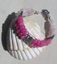 Pink Morganite & Rose Quartz Gemstone Beaded Bracelet "Wild Rose" - Image 2