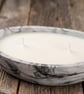 Black & White Marble Effect Eco-Resin Dish With Candle - Image 1