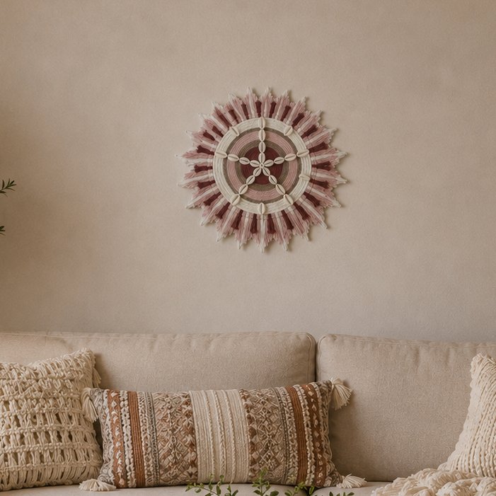 Ijikijolo - Fibre Wall Art - Radiating Fringe Design - One of a Kind