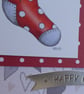 Snowman in a Stocking Christmas Card - Happy Christmas - Hearts - Image 9
