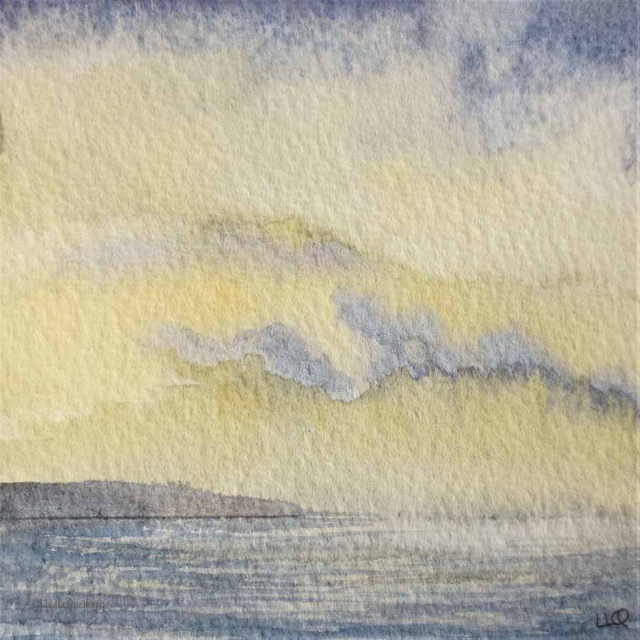 Original watercolour sea and sky watercolour painting coastal study