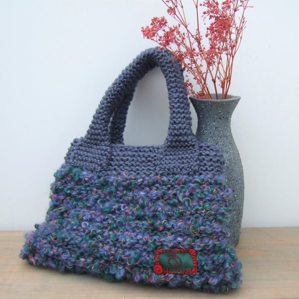 Ladies Handbag, Unique Chunky Knit Bag