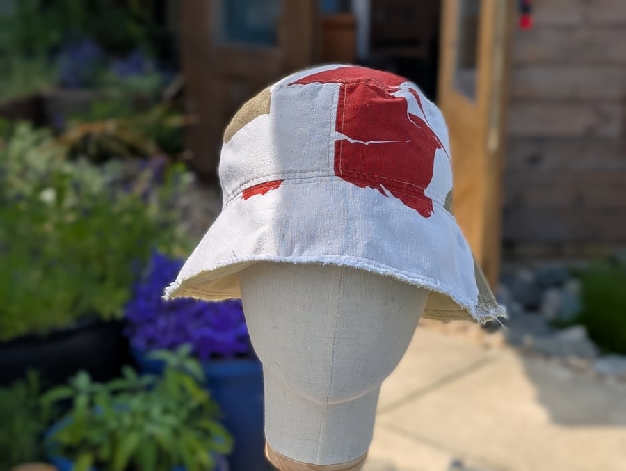 Handmade bucket festival hat.