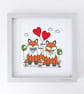 Foxes With Love Hearts, Giclee print