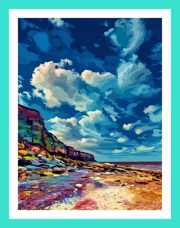 Old Hunstanton Beach Norfolk Cliffs Greeting Card A5
