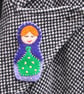 Felt Babushka Brooch - Image 1
