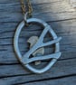 Recycled Silver Brass Textured Goldfinch Pendant Necklace - Image 3