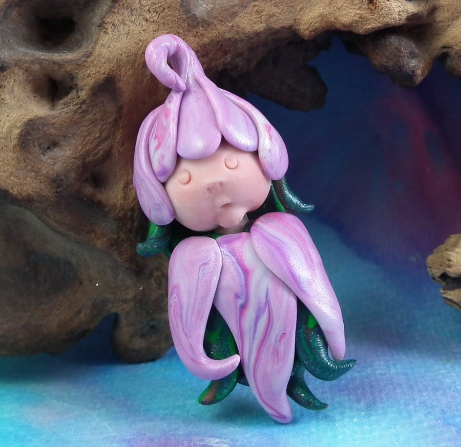 Autumn Special ... Baby Elfling 'Maia' Floral Swaddle OOAK Sculpt Ann Galvin