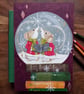 Christmas mice Carol singers in a snow globe original artwork  - Image 1