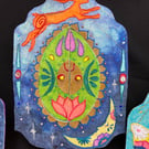The Dawn Hare - One of a Kind Embroidered Textile Shrine