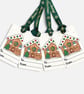 Set of 4 Plantable Christmas Gift Tags, Seed Paper, Gingerbread House Tags