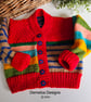 Designer Hand Knitted Multicoloured Baby Cardigan Size 9 - 18 months - Image 6