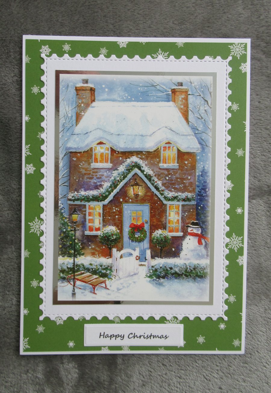 Snowy Cottage - A5 Card