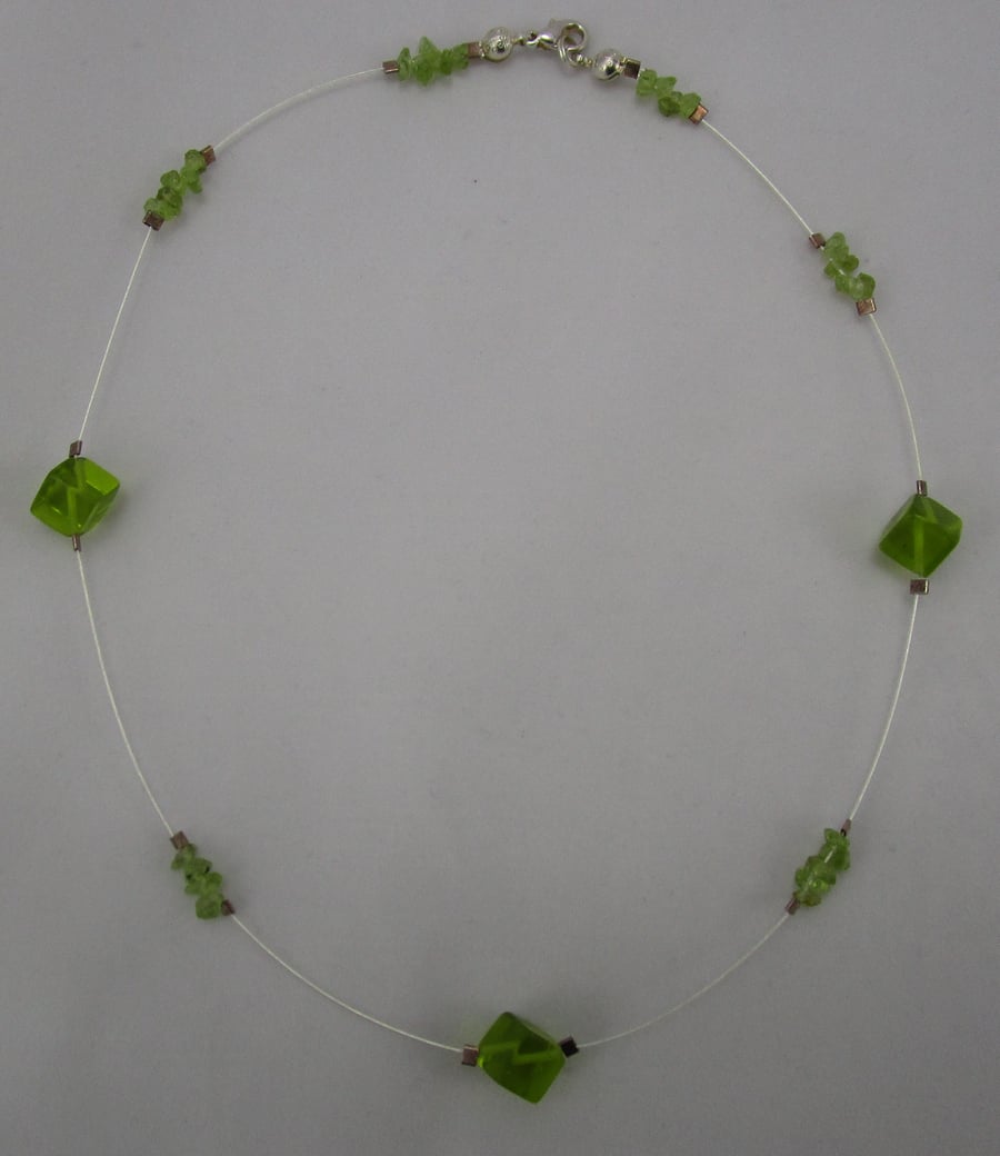 August Birthstone Peridot and Sterling Silver Necklace