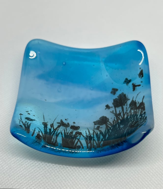 Meadow Flowers Fused Glass Dish 