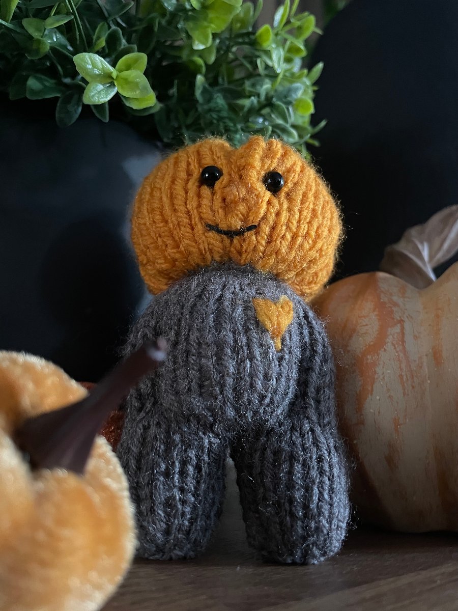 Knitted Pumpkin Figure - Mr P