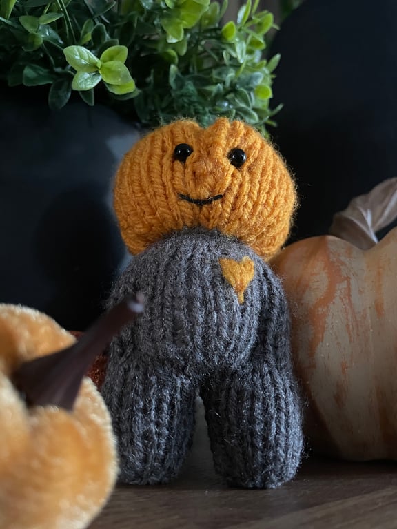 Knitted Pumpkin Figure - Mr P