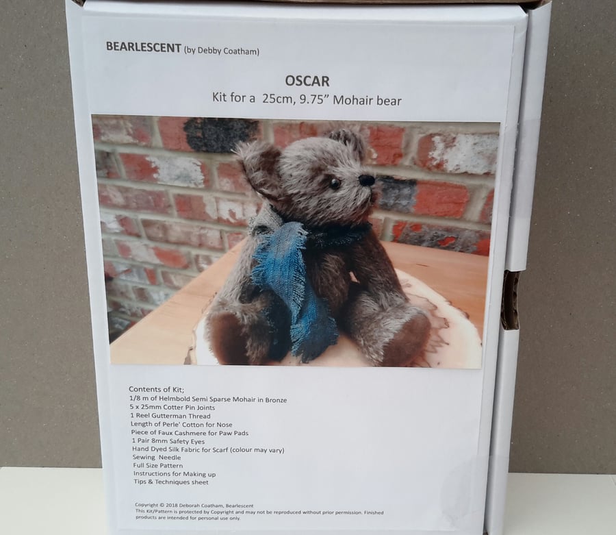 Mohair Bear Making Kit, Artist Bear,Teddy Bear Making, Handmade Sewing Craft kit