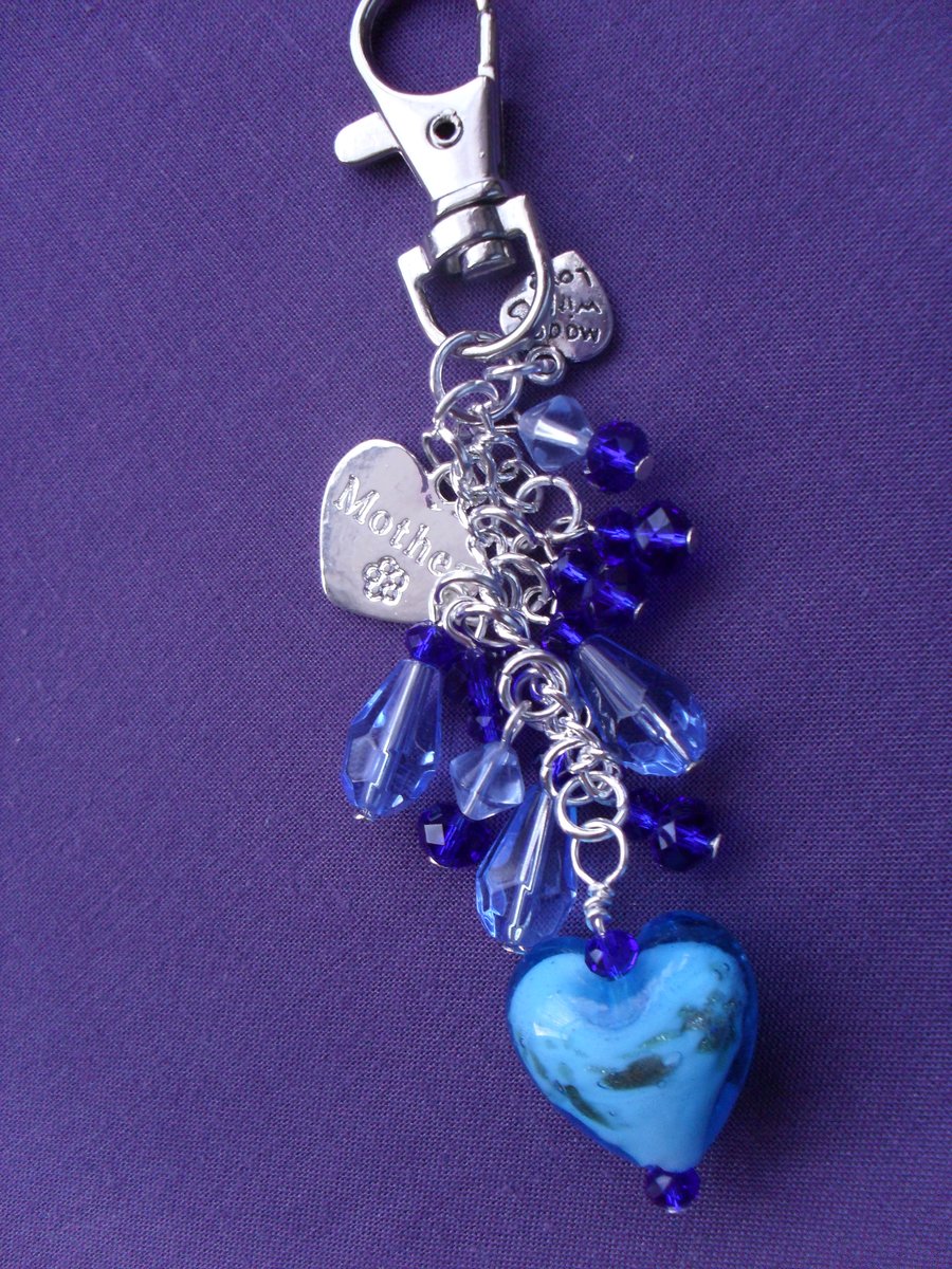 Shades of Blue Mother's Bag Charm