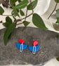 Superwoman polymer clay earrings style 1 - Image 4