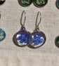 Blue Flower Resin Earrings, 304 Stainless Steel Hooks, Made in Scotland - Image 7