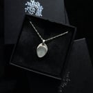 Seaham Sea Glass and Recycled Sterling Silver Pendant with Free Shipping