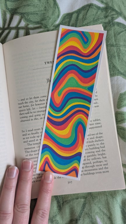 Handmade Multicoloured Swirl Bookmark