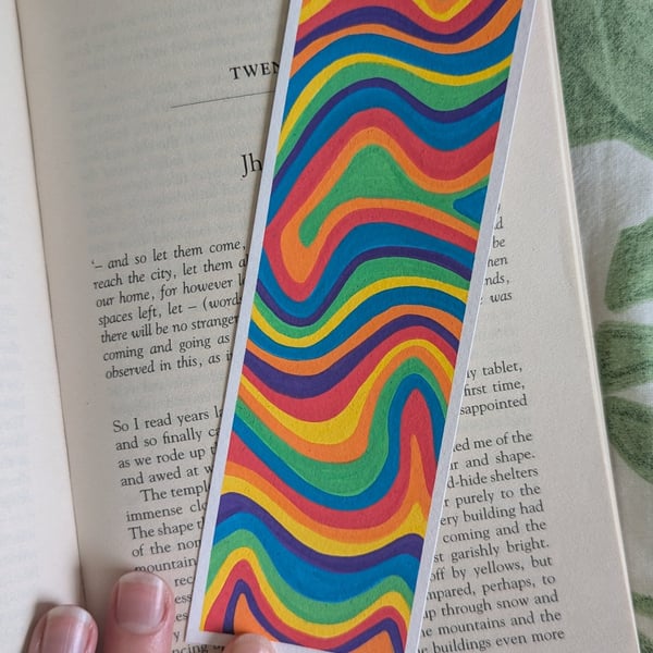 Handmade Multicoloured Swirl Bookmark
