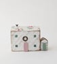 Handmade Painted Wooden Seaside Cottage with Teeny Stripy Shed - Image 3