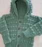 Glacier green hooded cardigan ages 6 months 