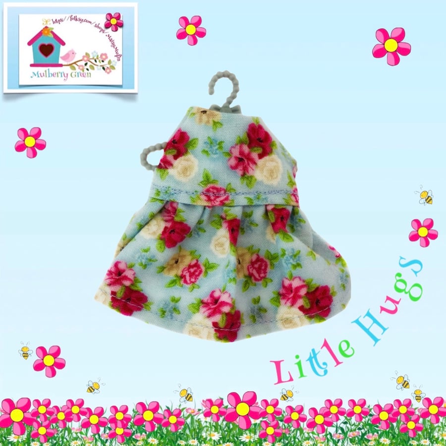 Reserved for Kat Pretty Roses Dress to fit the Little Hugs dolls 