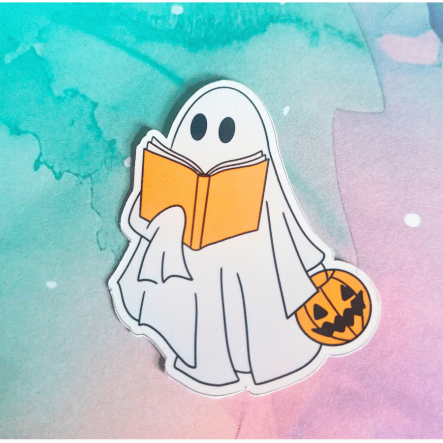 Reading Ghost - Trick or Treat Vinyl Sticker