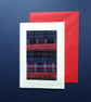 Individually Hand Crafted tartan Textile patchworked Blank Card
