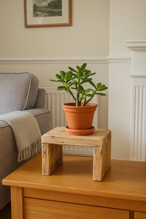 Rustic Solid Wooden Plant Stand,Stool