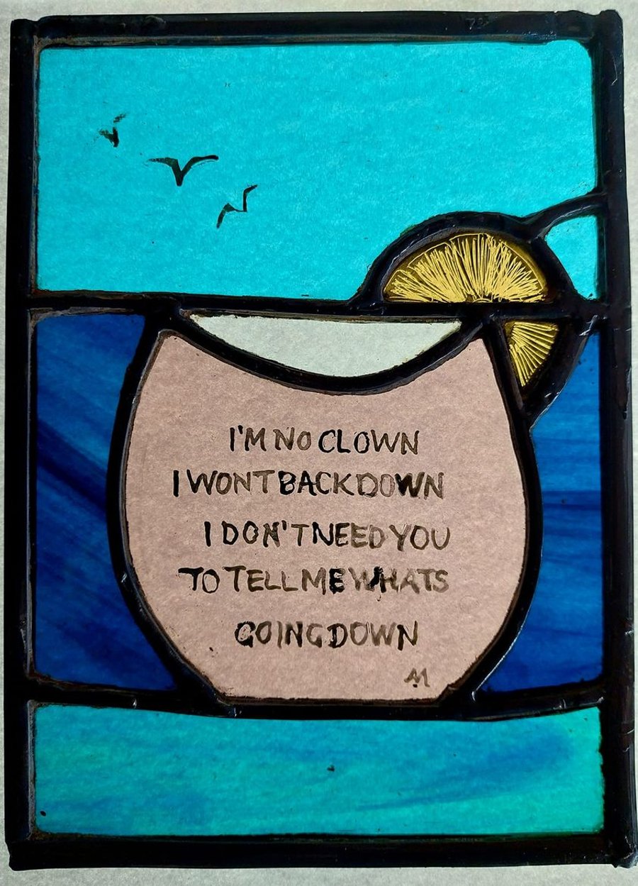 Contemporary Stained Glass Panel - Fools Gold 