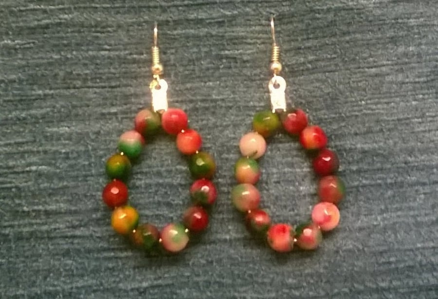 Teardrop dyed Jade earrings