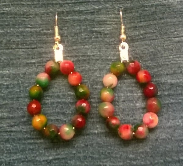 Teardrop dyed Jade earrings