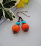 Orange splash earrings  - Image 2