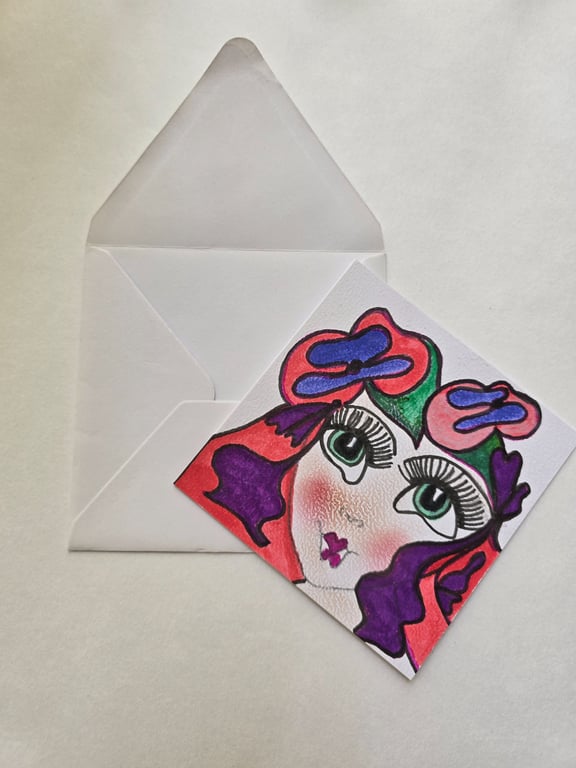 Original Whimsical Fairy Art Greeting Card