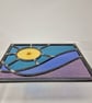 Stormy sky and ocean stained glass leaded panel - Image 3