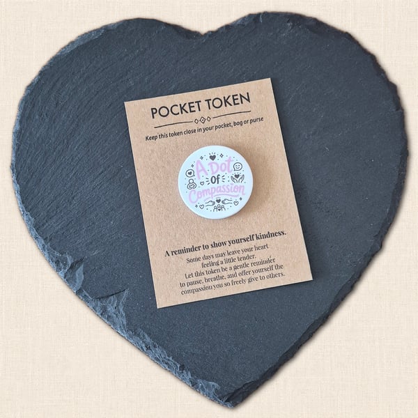 A Dot of Compassion Pocket Token - Little Reminder to Be Kind to Yourself