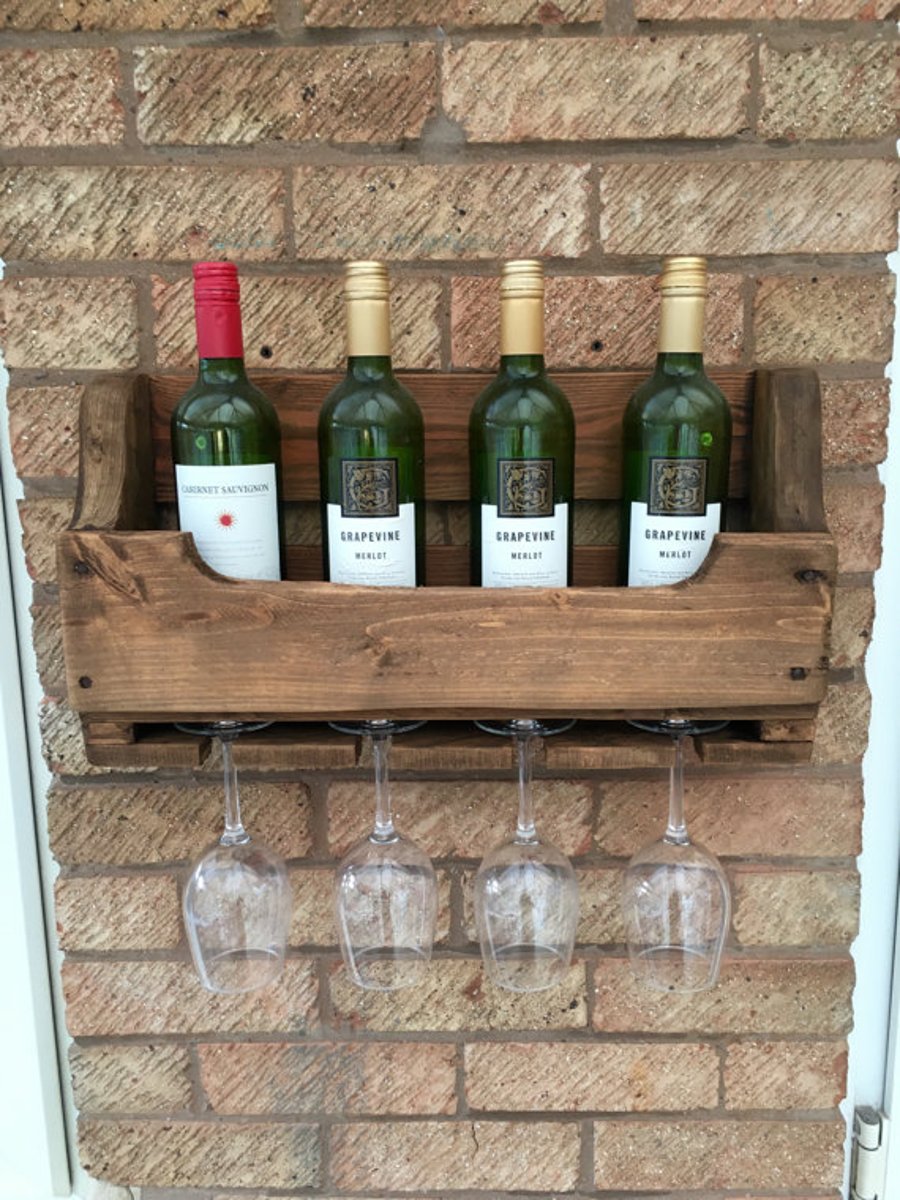 Rustic Wooden Wine Rack - Medium Oak